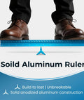 12 Inch Triangular Architect Scale Ruler For Drafting And Blueprints Aluminum Alloy Pro Grade Tool with shoes on top showcasing durability