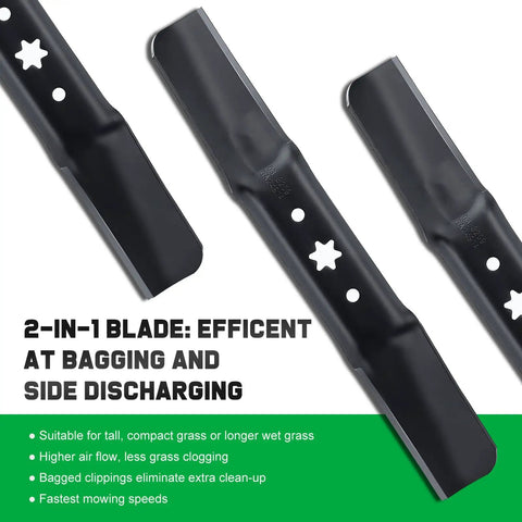 ZT1 50 Blade Set For Cub Cadet 50 Inch Mower Deck Replace 94205052A With 6 Star Shaped Center Hole For Ultima ZT2 Enduro XT1 XT2 LT50