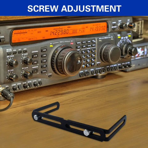 Two Sets Universal Mounting Brackets For CB Ham Radios, Transceivers And Scanners, Adjustable Width 6.3 To 10.6 Inches