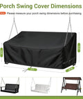 Heavy Duty Waterproof Porch Swing Cover For Two Person Outdoor Swing Bench Fits 52 Inch Long 28 Inch Wide With 18 Or 25 Inch Height All Weather Patio Furniture Protector From Rain Sun Dirt And Scratches