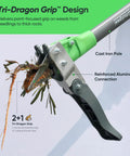 Heavy Duty Stand Up Weed Puller Tool With 40 Inch Handle 3 Claws And Fiberglass Foot Pedal Cast Iron Dandelion Weeder For Easy Weeding Without Bending Or Kneeling Built To Last Like A Boss, cast iron pole and root clump