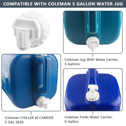 5 Gallon Water Jug Spigot Replacement Faucet Assembly For Water Carriers Sealed Durable Spout Fits Coleman And Other 5 Gallon Jugs No Tools Needed Easy Install on blue jug
