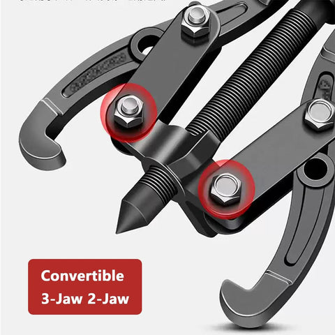 Heavy Duty Carbon Steel Small Gear Puller And Bearing Removal Tool With Flexible Two Or Three Jaws for stubborn pulleys and hubs.