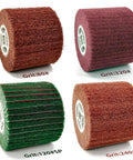 Four abrasive burnishing drum wheels with grits 80, 120, 240, 320 for metal rust and paint removal, 4.7 x 4 inch tool.