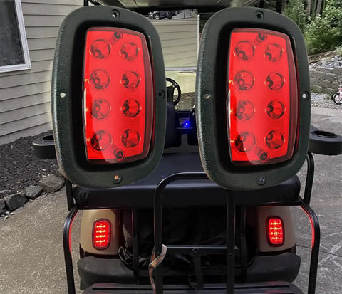 Golf Cart LED Headlight and Tail Light Kit for G14 G16 G19 G22 With Front and Rear LED Lights Plug and Play Upgrade Includes Switch and Quick Install Harness