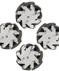 4Pcs 48mm Steel Mecanum Wheel Set For Robot Car Left And Right Omni Wheels With 8 TPR Rollers 3Kg Load Capacity Durable Drive Wheels