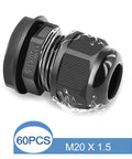 Waterproof Cable Gland Kit M20x1.5 Adjustable 6 to 12mm Nylon IP66 Compression Glands for outdoor use, single gland close-up