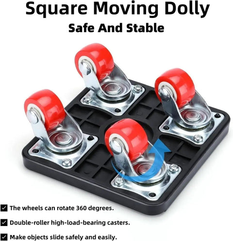 Heavy Duty Furniture Lifter With 4 Sliders And Crowbar 360 Degree Rotation Wheels Mover Dolly 660 lb Load Capacity detail