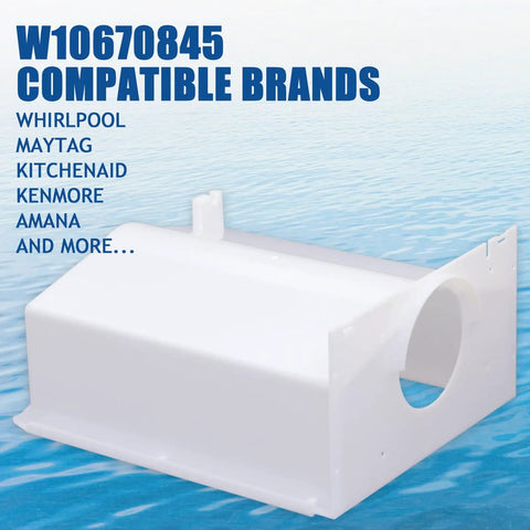 Ultra Durable Ice Maker Replacement Part WPW10670845 AP6023698 For Refrigerator Ice Bucket Compatible With Whirlpool Kenmore KitchenAid Amana No Brainer Install For Models 2196091 1115342 1115372 2152701 white plastic ice bucket replacement part