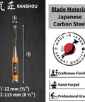 Classic Japanese Mortise Chisel 12mm Half Inch Oire Nomi For Woodworking with carbon steel blade and red oak handle