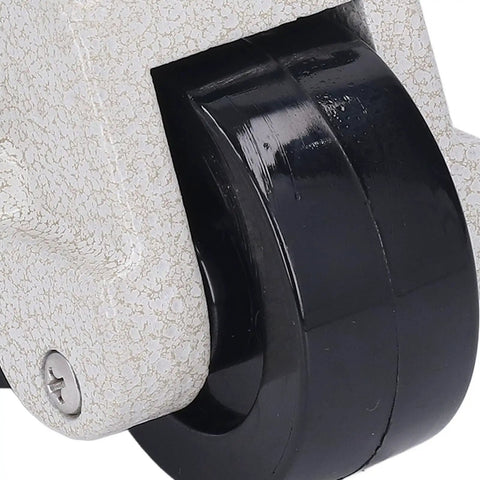 Heavy Duty 51 Millimeter Leveling Stem Casters With Height Adjustable Retractable Swivel Wheels And Real Deal Pads close-up of nylon wheel.