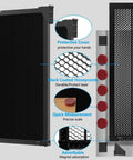 Two 400x400mm heat-resistant honeycomb laser beds with black coated steel panels and protective cover