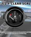 2 Inch 52mm 12V Fuel Gauge With E-1/2-F Pointer Dash, Universal 240-33 Ohm Gas Gauge Kit Includes Bracket And Nuts