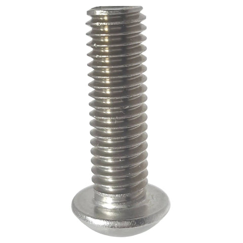 Hardcore 18 8 Stainless Steel Button Head Socket Cap Screws 1/2-20 X 2 Inch with smooth finish and full threading.