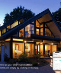Smart WiFi RGB LED Light Bulb Color Changing Mood Lighting That Works With Alexa Google Home Siri No Hub Required E26 A19 60W Equivalent Multicolor Pack Of 4 illuminating a house with app control.