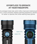 Seeker 4 Pro Rechargeable Flashlight 4600 Lumens With USB C Port IPX8 Waterproof close-up of side switch