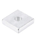 Square Nuts M6 Zinc Plated Coarse Thread 1mm Pitch, 20mm Wide, 5mm Thick, close-up view showing the zinc-plated finish and threading