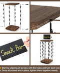 Wooden Chip Rack Display Stand With 5 Tiers And 40 Clips, 360 Degree Rotating Snack Display For Office Countertop, assembly view
