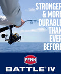 Angler casting Battle IV Spinning 9-Foot Fishing Rod And Reel Combo Kit With 6000 Reel over ocean with sky background