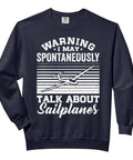 Soaring Sailplane Pilot Sweatshirt For Aviation Enthusiasts Glider Lovers Cozy Kickin Gear For Flyers And Glider Fans Perfect Gift For Sailplane Aficionados, black color with sailplane design.