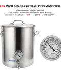 3 Inch Dial Kettle Thermometer With 2 Inch Probe Half NPT Stainless Steel Dual Scale Fahrenheit Celsius For Home Brewing No Fuss Quick Install On Your Brew Pot Food Safe Temperature Gauge on stainless brew kettle
