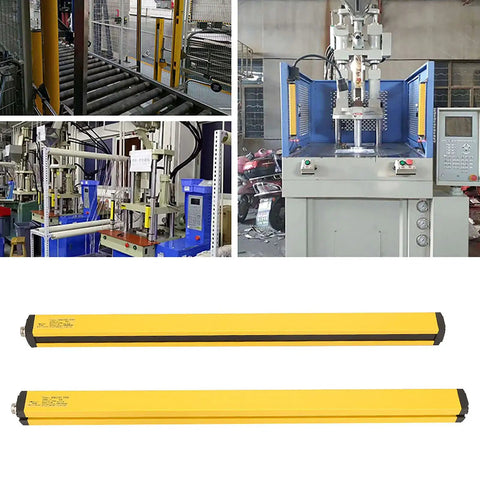 Infrared Safety Light Curtain Sensor System With 12 Beams 40mm Pitch And 525mm Sensing Height Includes Mounting Kit And Cables Pro Grade