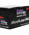 Box of ColorFit HighFlowPRO V-Style Purple Quarter Inch NPT Male Pneumatic Couplers Set of 10 for Air Tools