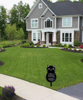 No Soliciting Sign For Home And Yard, Funny Black Cat Metal Sign with easy inground stake in front of house yard