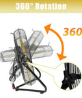 Heavy Duty 20 Inch High Velocity Floor Fan Delivers 5300 CFM On High, 3 Speed Settings, 360 Degree Tilt, Tough As Nails All Metal Build