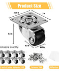 Mini Caster Wheels Set Of 12 Features Low Profile Nylon Rollers With Super Smooth Swivel Action, 0.5 inch size for easy furniture movement.