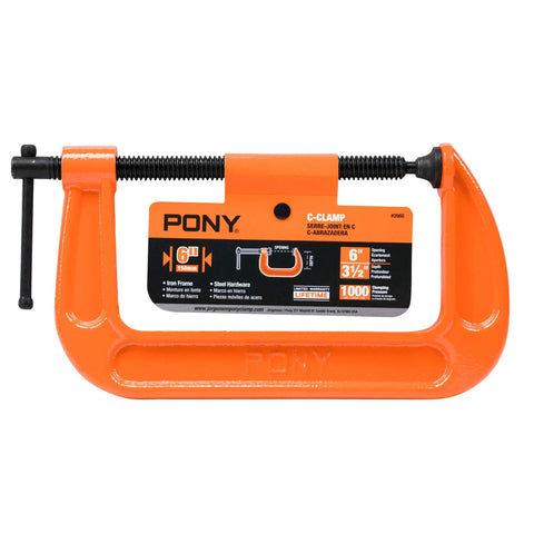 Heavy Hitter 6 Inch C Clamp Boasts Rock Solid 1000 Pound Grip With Ductile Iron Cast Frame Zinc Plated Acme Screw And Bright Orange Finish Crafted For Serious Woodworking And Everyday Diy Projects