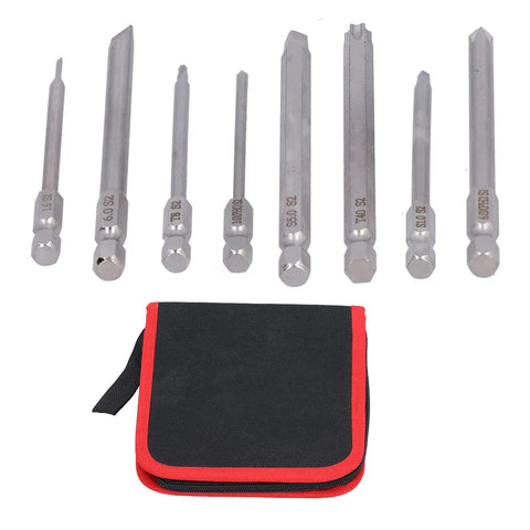 Thirty Piece Professional Magnetic Screwdriver Bit Set in Box With Durable S2 Steel Driver Bits For Electric Drill And Power Tools Perfect For DIY Home Repairs And Tough Jobs Without Hassle, eight bits shown