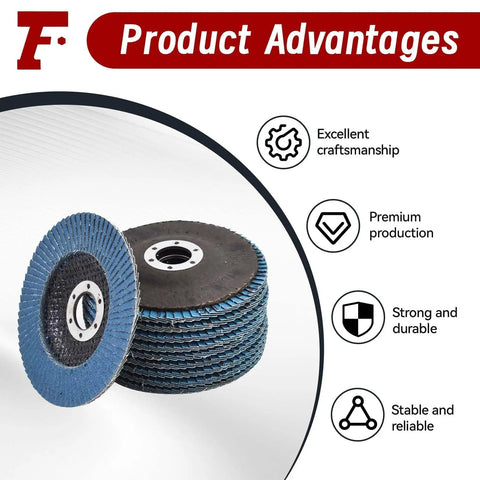 Stack of 100 Pack 4-1/2 Inch 7/8 Inch Flap Discs 40 60 80 120 Grit Zirconia Type 29 Grinding Discs with product advantages