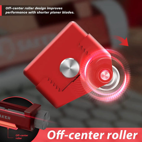 Close-up of a red off-center roller for the Honing Guide With Whetstone Red Off Center Upgrade For Consistent Sharpening Diamond Stone Set.