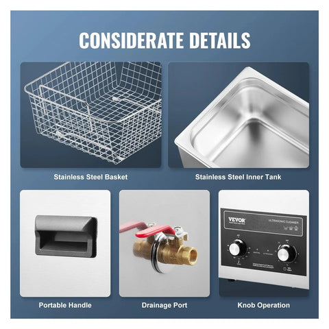 High Power 40Khz Ultrasonic Cleaner Machine For Automotive Car Parts And Injector Carburetor Washing Bath Tank With Heating And Timer Function