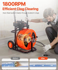Professional Auto Feed Drain Cleaner Machine 100 Feet Sewer Snake Auger Three Quarter Inch Heavy Duty Cable in action clearing clogs.