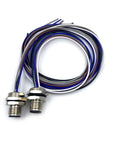 2 Pack M12 5 Pin A Coded Male Connector Cable IP67 Waterproof Back Mount Straight Unshielded Aviation Socket Electrical Cable Sensor Receptacle 125V 4A 0.5 Meter