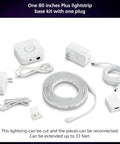 Dope Lightstrip Starter Kit With A 6Ft LED Strip, Base Plug, Hue Hub, shown with components on a white background