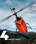 4 Channel RC Helicopter K127 With 6 Axis Gyro, Altitude Hold flying against mountainous landscape
