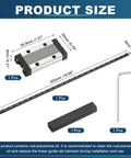 MGN9 500mm Linear Sliding Rail Guide With MGN9H Carriage Block, dimensions and components shown for CNC and 3D printer use.