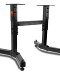 Beefy Heavy Duty Steel Lathe Stand For Benchtop Wood Lathes, 225 Pound Capacity, adjustable height and length, front view