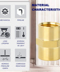 Half Inch NPT Brass Pipe Fitting Kit 12 Pack With Six Male Hex Nipples And Six Female Hex Couplings Thread Adapters For Plumbing Projects Built To Last Pro Grade Durable Corrosion Resistant DIY Ready, brass coupling