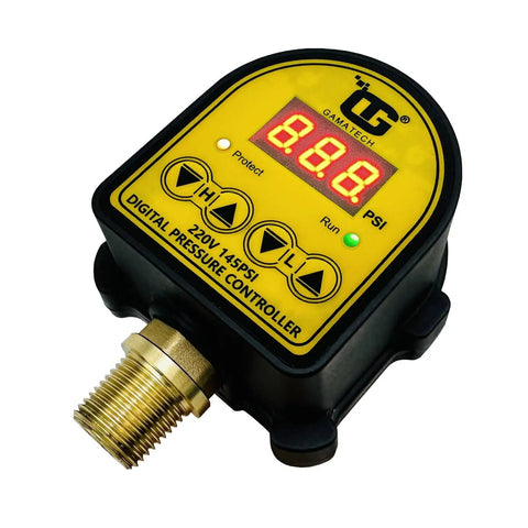 Digital Adjustable Pressure Switch Controller For Water And Air Pumps 220V 145 PSI One Half Inch Male NPT Thread Pro Grade Replacement
