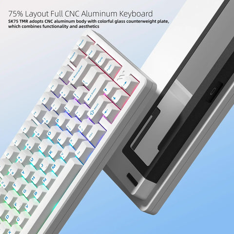 75 Percent Wireless Mechanical Keyboard With Magnetic Hall Effect Switches And A Rock Solid Aluminum Build featuring a stylish white design.