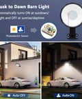 LED Barn Light Dusk To Dawn Outdoor Flood Light 100W 10000LM 5000K Daylight IP65 Waterproof illuminating house exterior