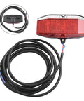 Ultra Bright Led E Bike Rear Light 6 To 48V Waterproof Tail Lamp With Massive 180 Degree Beam Angle For Night Riding And High Visibility Safety On Any E Bike Or Electric Bicycle Outfit. red ABS rear light with 170cm wire