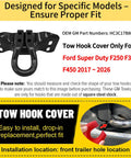 Ford Super Duty Red Tow Hook Covers for F250 F350 F450 2017 Through 2026 Easy Install Tow Hitch Cover Kit Durable ABS