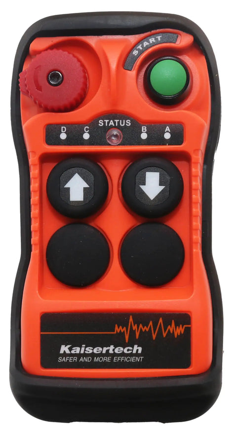 Heavy Duty Industrial Wireless Remote Control For Hoists And Cranes ACDC 12-24V with buttons and features visible.