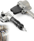 Heavy Duty Pneumatic Metal Strapping Tool Set with 8500N Tension, durable alloy construction, close-up view