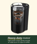 One Touch Control Coffee Grinder with stainless steel blades and bowl, 2.5 oz, 70 g capacity, black kitchen gadget